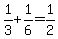 +1%2F3+%2B+1%2F6+=+1%2F2+