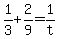 +1%2F3+%2B+2%2F9+=+1%2Ft+