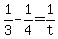 +1%2F3+-+1%2F4+=+1%2Ft+