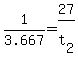 +1%2F3.667+=+27%2Ft%5B2%5D+