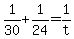 +1%2F30+%2B+1%2F24+=+1%2Ft+
