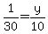 +1%2F30+=+y%2F10+