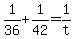 +1%2F36+%2B+1%2F42+=+1%2Ft+