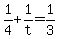 +1%2F4+%2B+1%2Ft+=+1%2F3+