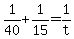 +1%2F40+%2B+1%2F15+=+1%2Ft+