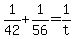 +1%2F42+%2B+1%2F56+=+1%2Ft+