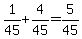 +1%2F45+%2B+4%2F45+=+5%2F45+
