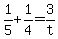 \"+1%2F5+%2B+1%2F4+=+3%2Ft+\"