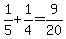 +1%2F5+%2B+1%2F4+=+9%2F20+