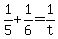 +1%2F5+%2B+1%2F6+=+1%2Ft+