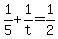 +1%2F5+%2B+1%2Ft+=+1%2F2+