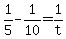 +1%2F5+-+1%2F10+=+1%2Ft+