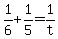 +1%2F6+%2B+1%2F5+=+1%2Ft+