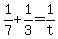 +1%2F7+%2B+1%2F3+=+1%2Ft+