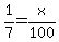 +1%2F7+=+x%2F100+