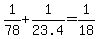 +1%2F78+%2B+1%2F23.4+=+1%2F18+