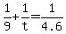 +1%2F9+%2B+1%2Ft+=+1%2F4.6+