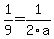 +1%2F9+=+1%2F2a