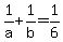+1%2Fa+%2B+1%2Fb+=+1%2F6+