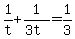 +1%2Ft+%2B+1%2F%283t%29+=+1%2F3+