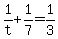 +1%2Ft+%2B+1%2F7+=+1%2F3+