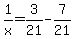 +1%2Fx+=+3%2F21-7%2F21