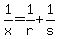 +1%2Fx++=+1%2Fr+%2B+1%2Fs+