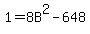 +1+=+8B%5E2+-+648