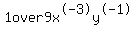 +1+over+9x%5E-3y%5E-1+