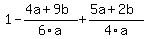 +1-%284a%2B9b%29%2F6a%2B%285a%2B2b%29%2F4a