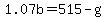 +1.07b+=+515+-+g+