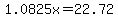 +1.0825x+=+22.72+
