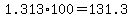 +1.313%2A100+=+131.3+
