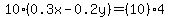+10%280.3x-0.2y%29=%2810%294+