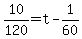 +10%2F120+=+t+-+1%2F60+