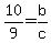 +10%2F9+=+b%2Fc+