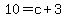+10+=+c+%2B+3+