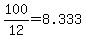 +100%2F12+=+8.333+