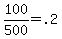 +100%2F500+=+.2+