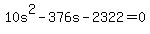 +10s%5E2+-+376s+-+2322+=+0+