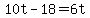 +10t+-+18+=+6t+
