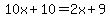 +10x%2B10=2x%2B9+