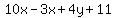 +10x-3x%2B4y%2B11