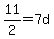 +11%2F2+=+7d+