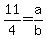 +11%2F4+=+a%2Fb+