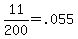 +11+%2F+200+=+.055+