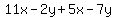 +11x-2y%2B5x-7y+