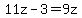 +11z-3=9z+