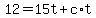 +12+=+15t+%2B+c%2At+