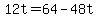 +12t+=+64+-+48t+